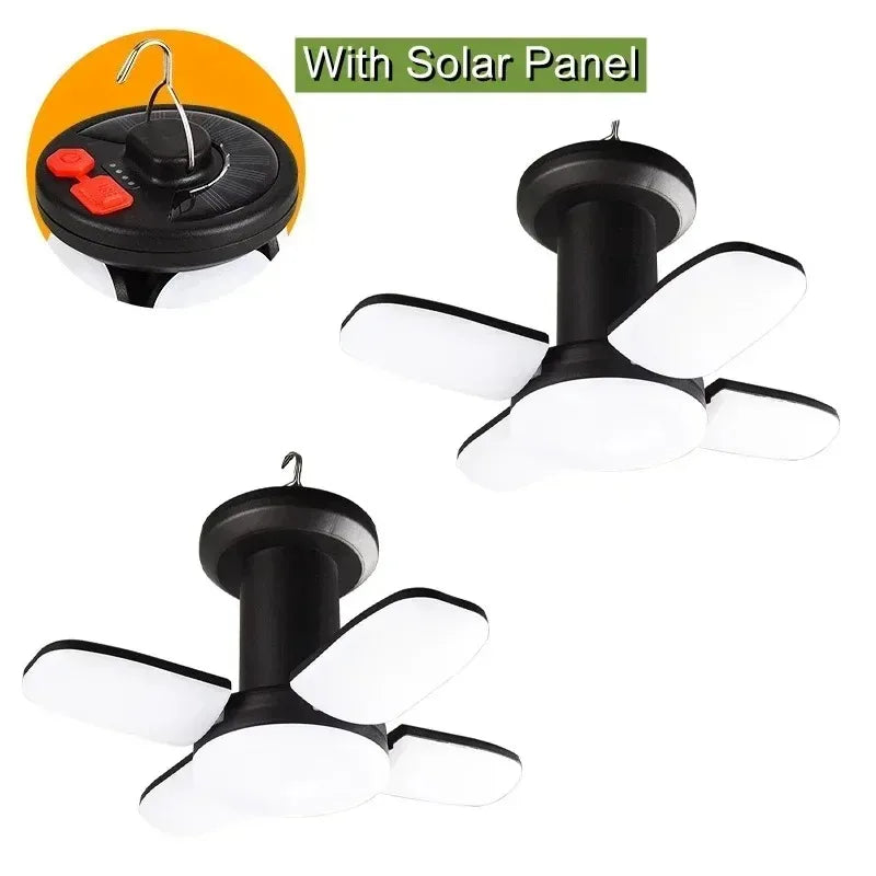High Power Solar LED Camping Lantern Rechargeable 4500mAh 1000LM Emergency Power Bank Foldable 6 Light Modes for Camping Fishing